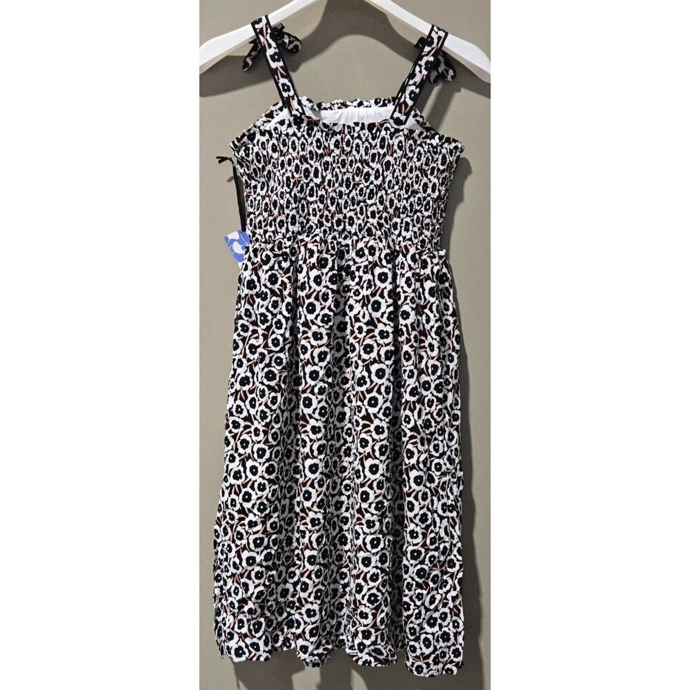 Diane Von Furstenberg Size XXS 00 Black Poppy Smocked Bodice Flared Summer Dress - Picture 5 of 10